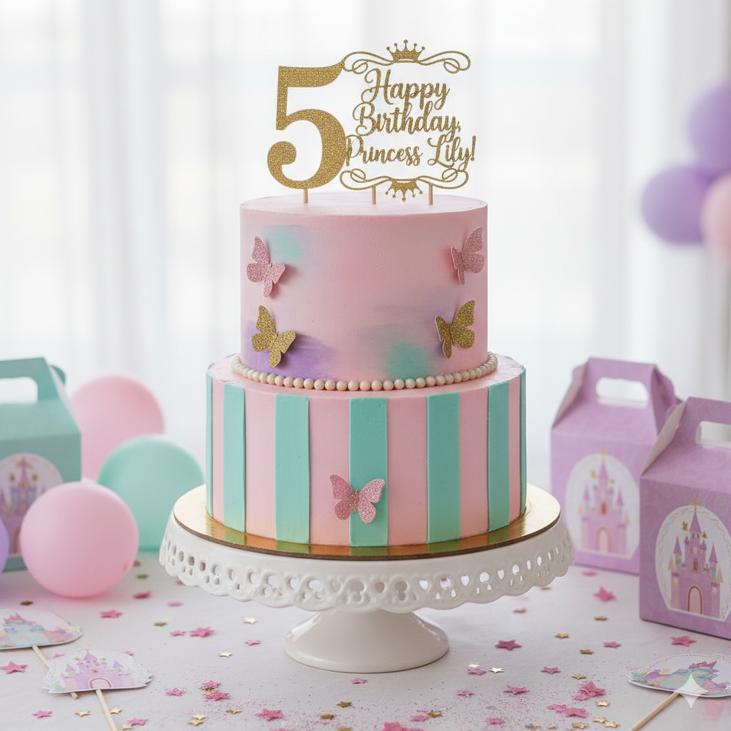 Girl's Birthday Cake Decor