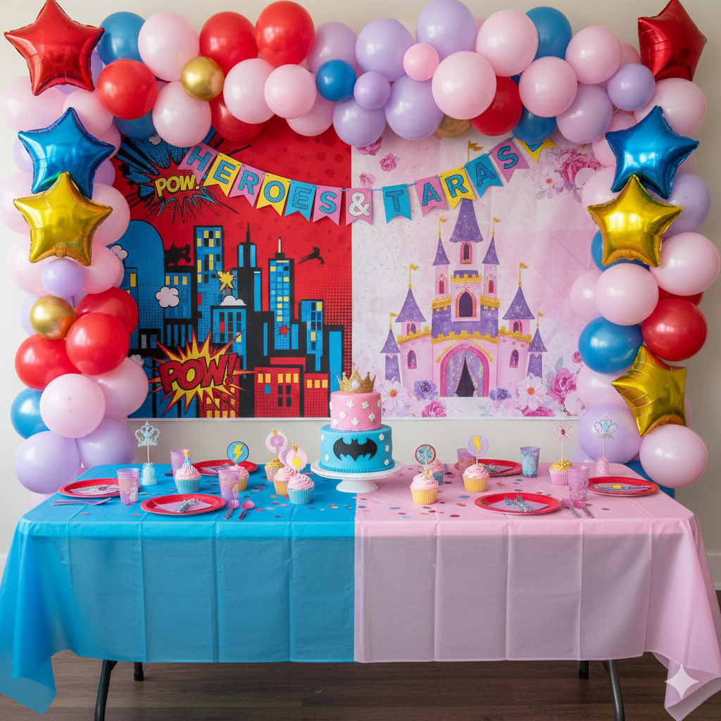 Children's Party Themes: Coordinated decor for dinosaurs, princesses, and superheroes